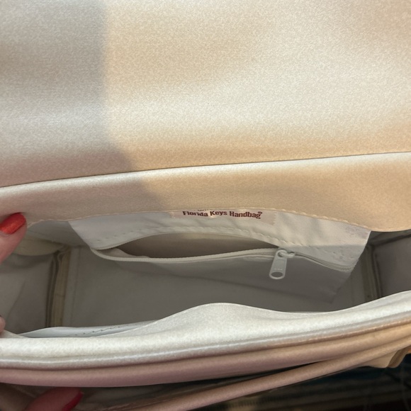 “The Original Florida Keys” Vintage 70s 80s handpainted cream bag. Americana - Picture 6 of 9